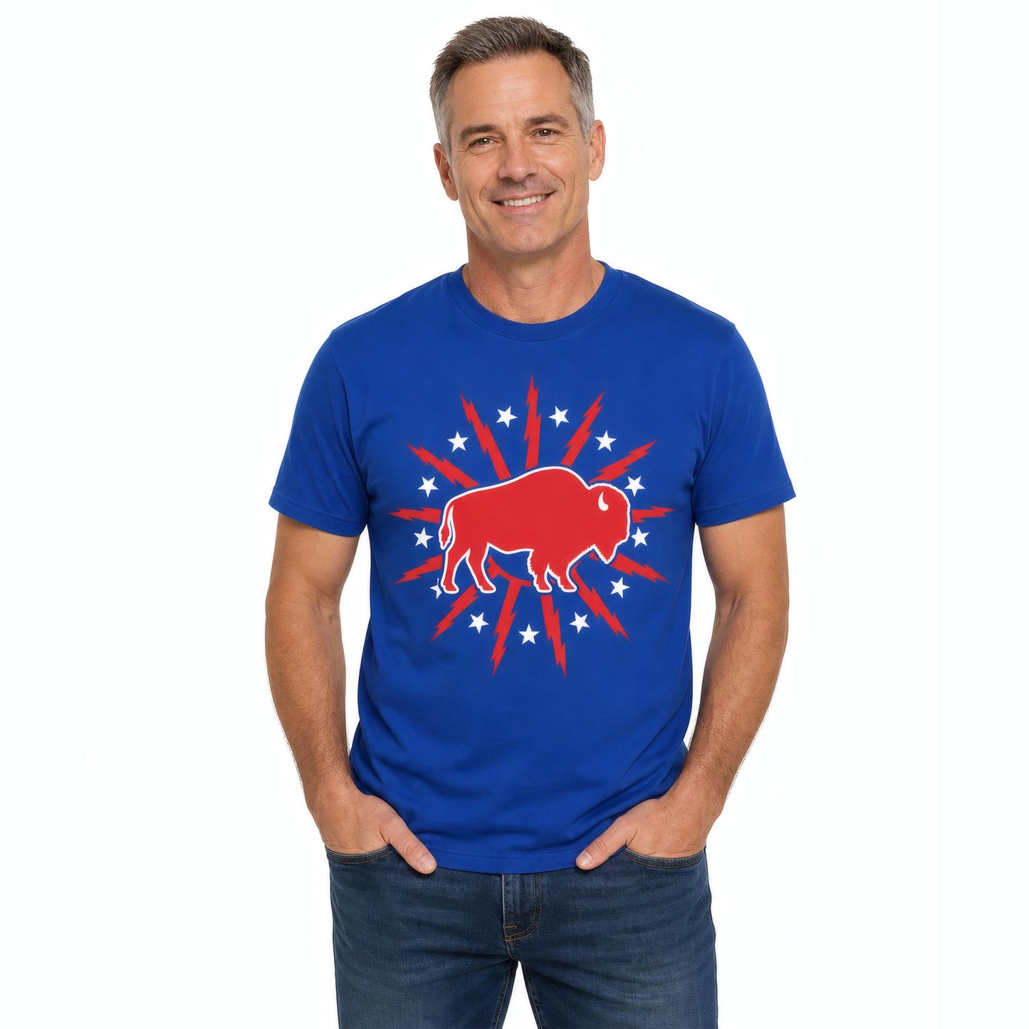 716 Supply Co. | Buffalo Starburst Red and Blue Variant Tee