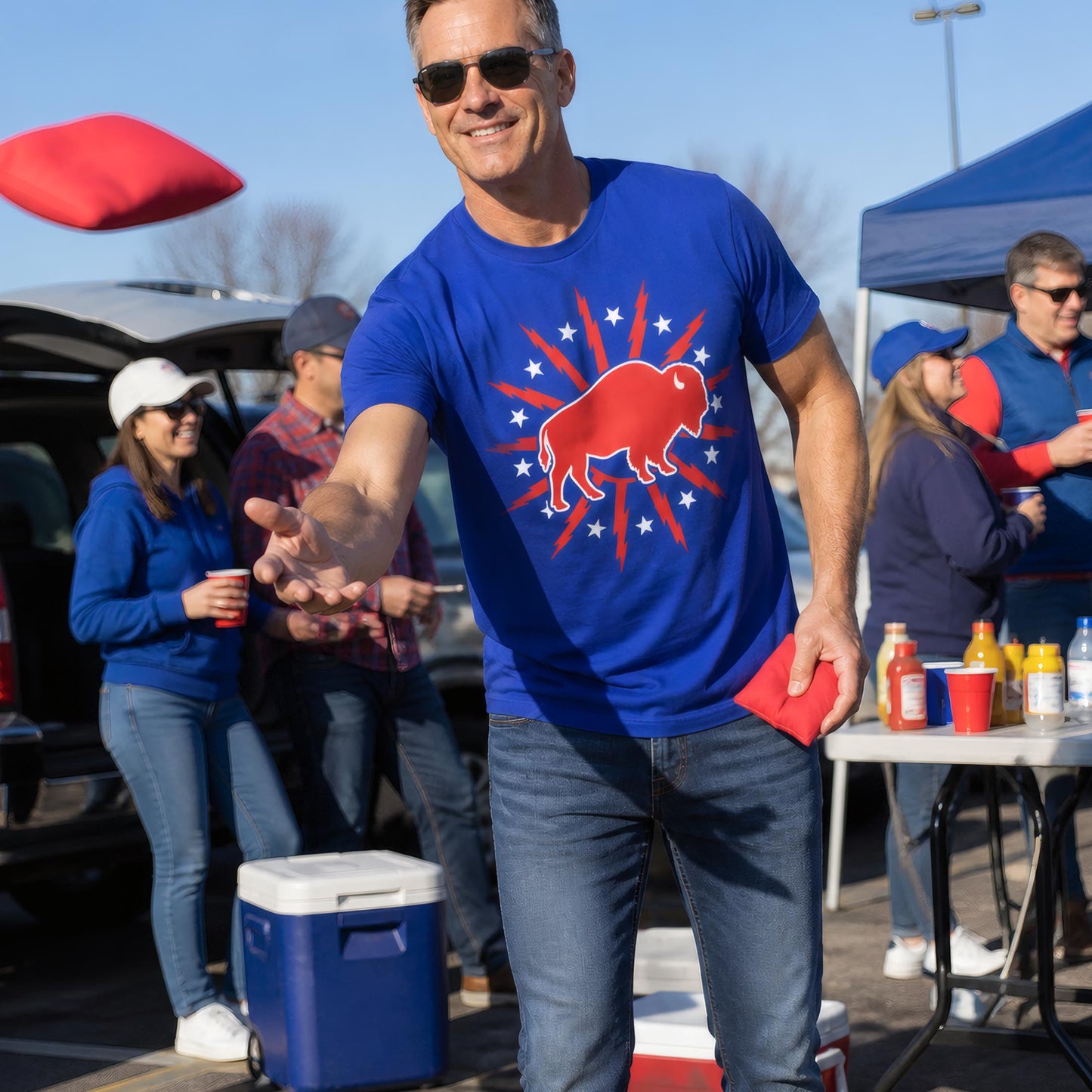 716 Supply Co. | Buffalo Starburst Red and Blue Variant Tee