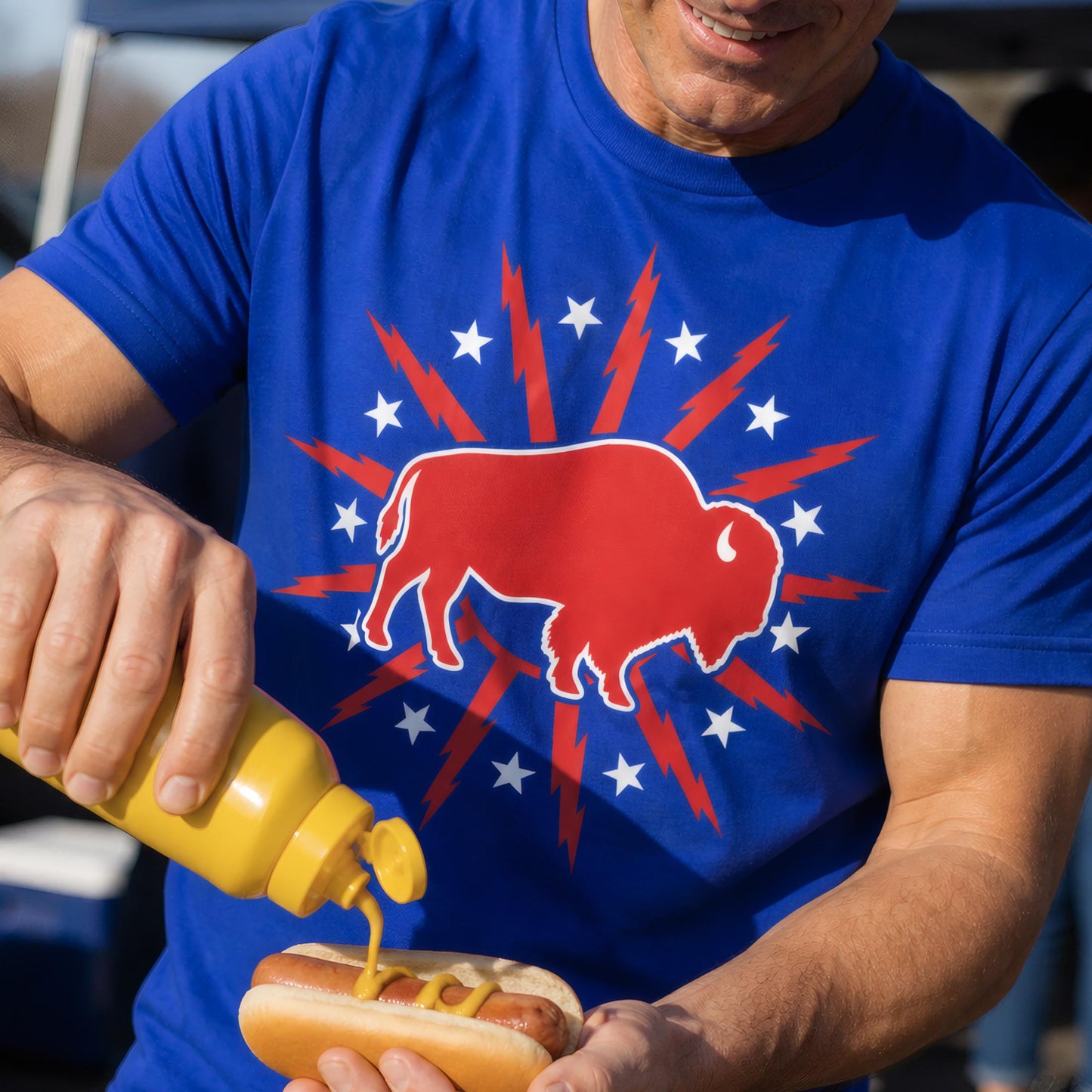 716 Supply Co. | Buffalo Starburst Red and Blue Variant Tee
