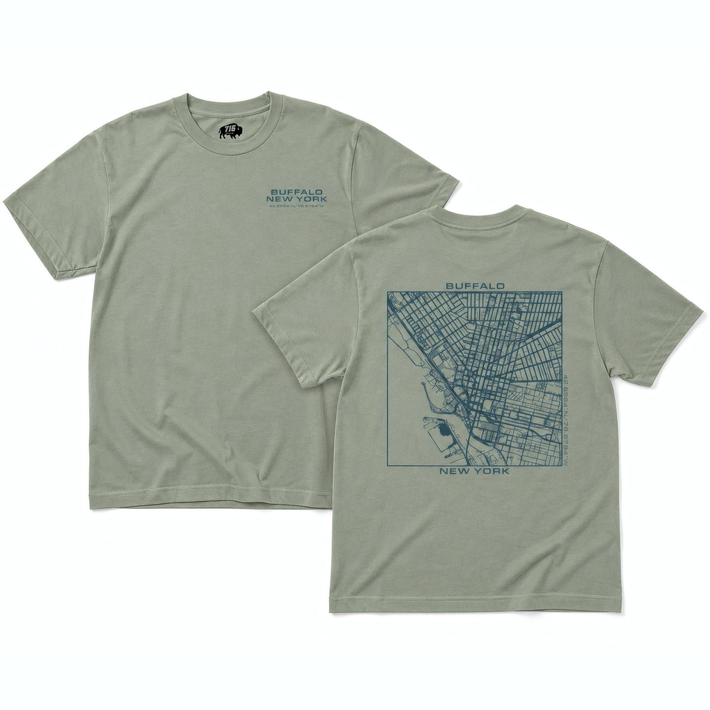 716 Supply Co. | 2 Sided Buffalo Street Map Tee