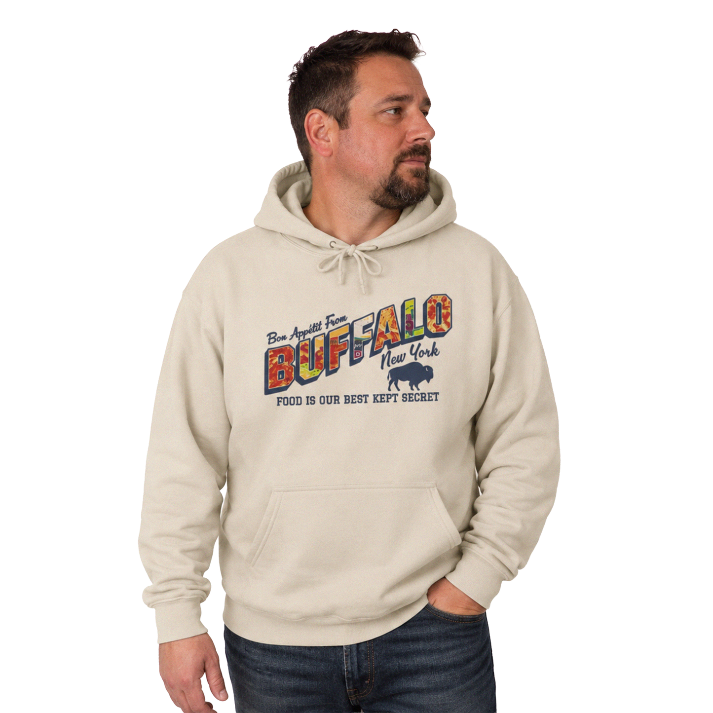 716 Supply Co. | Bon Appetite Buffalo Food Postcard Hoodie