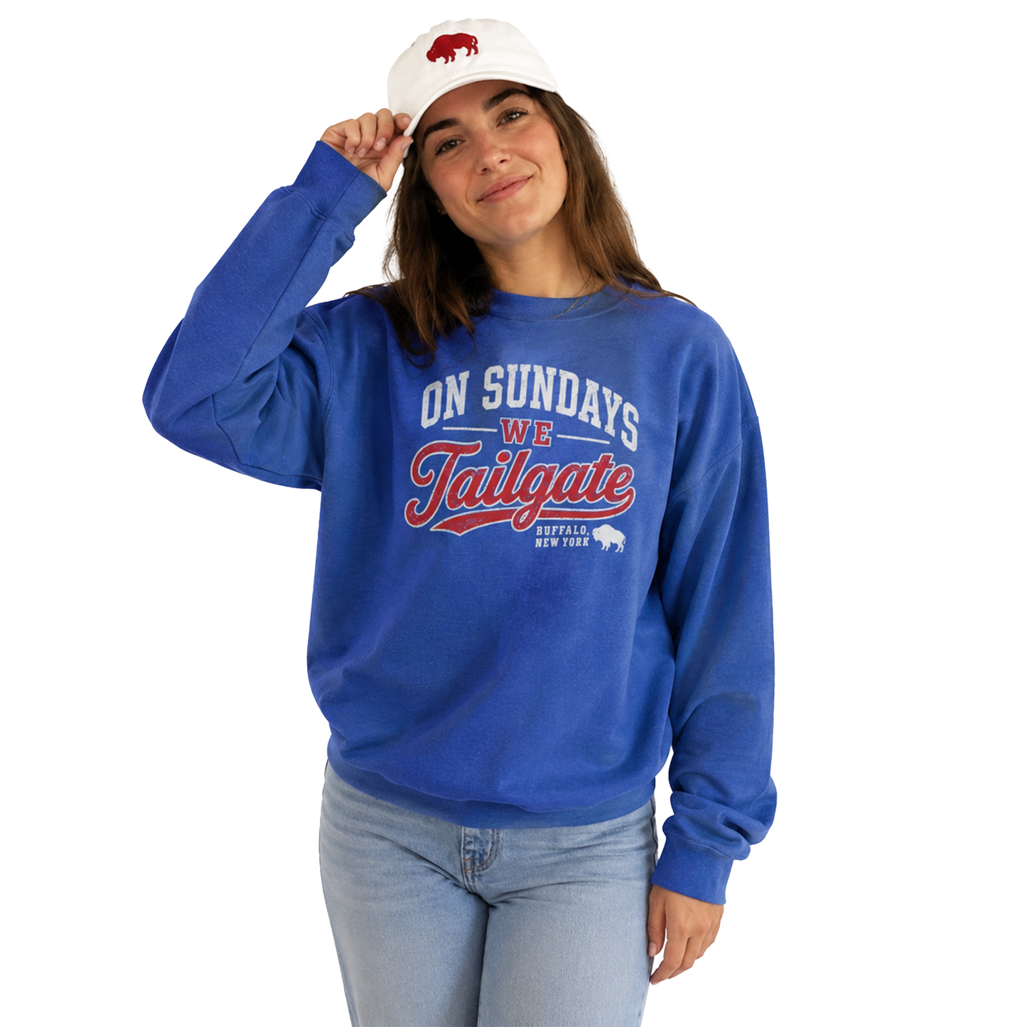 716 Supply Co. | On Sundays We Tailgate Game Day Crewneck Sweatshirt