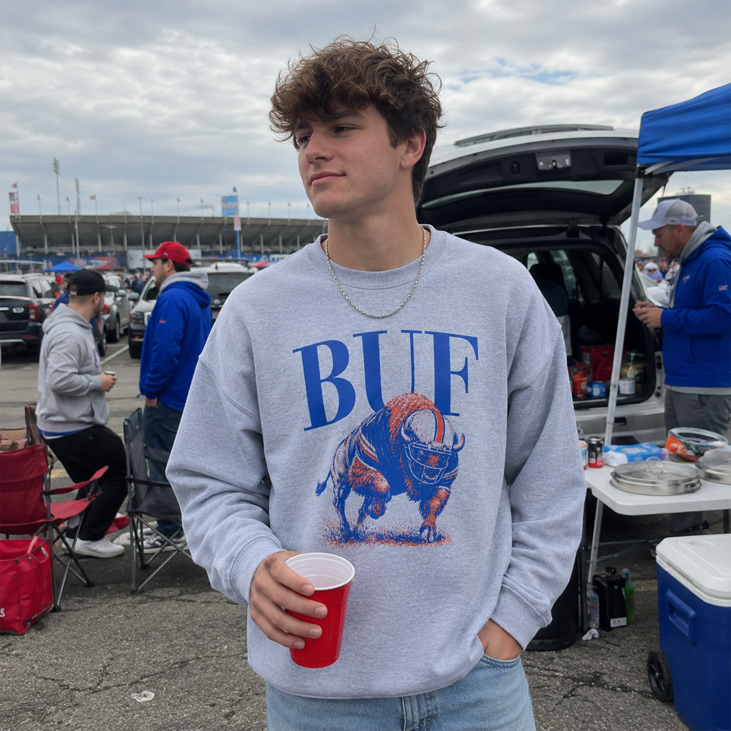 716 Supply Co. | BUF Charging Buffalo Game Day Crewneck Sweatshirt