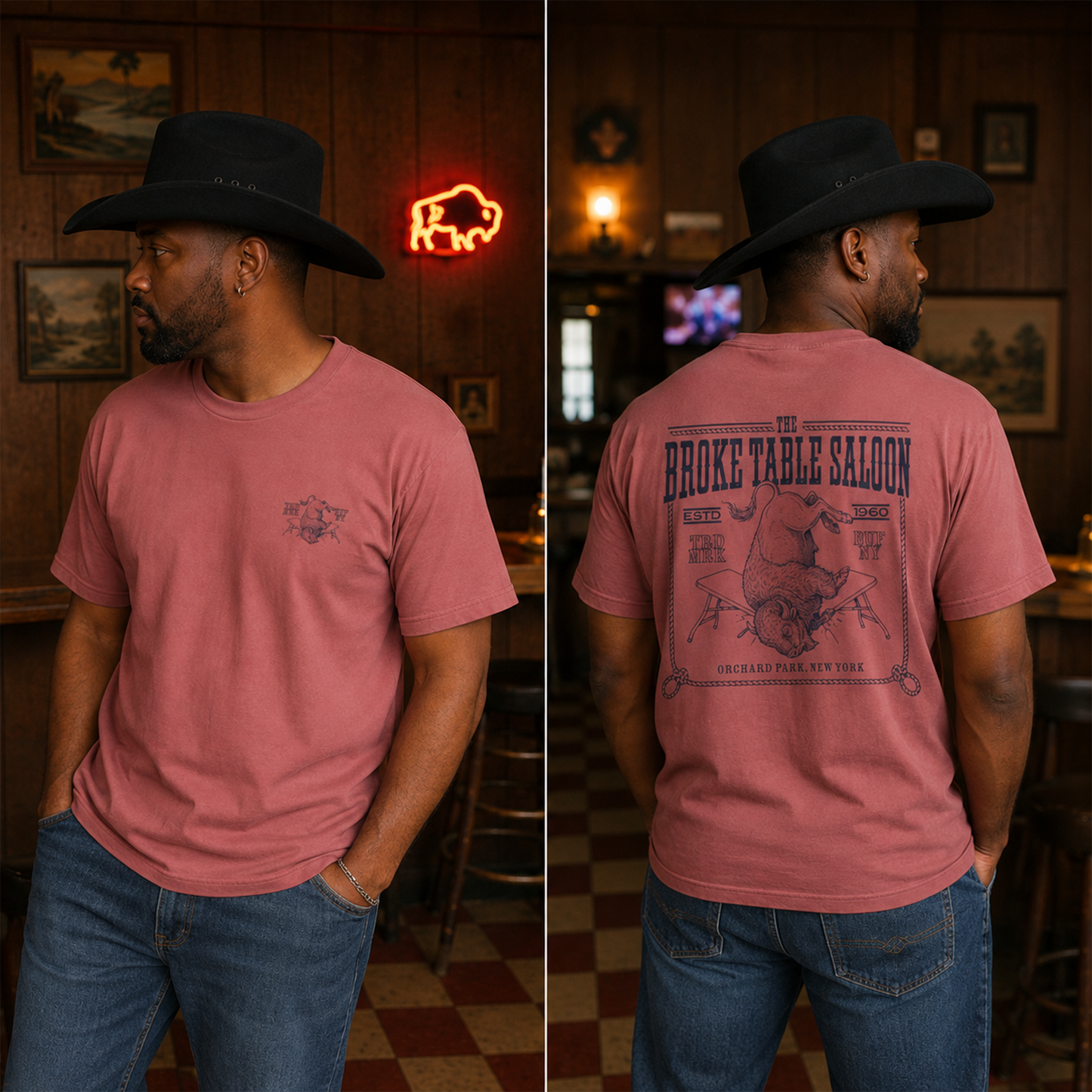 716 Supply Co. | The Broke Table Saloon 2 Sided Game Day Fan Tee