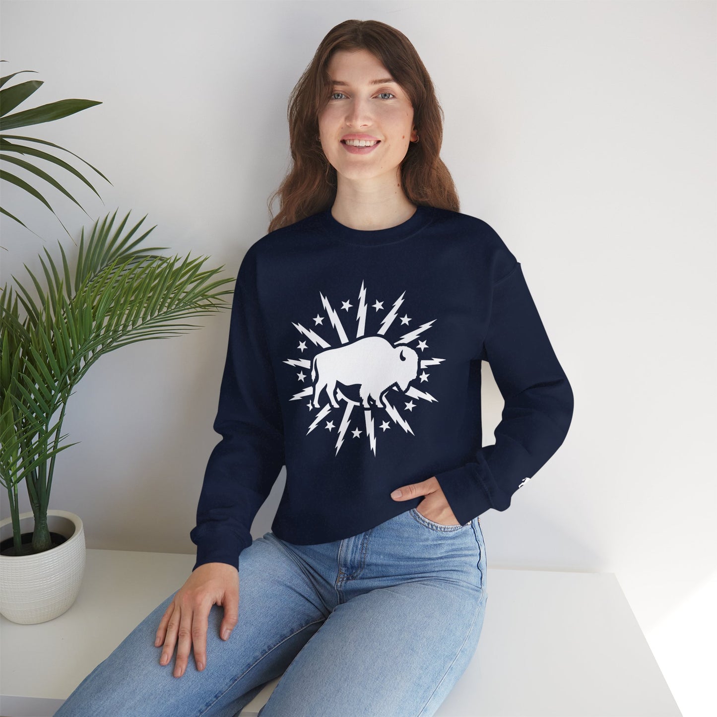 716 Supply Co. | Buffalo Starburst Navy Crewneck Sweatshirt