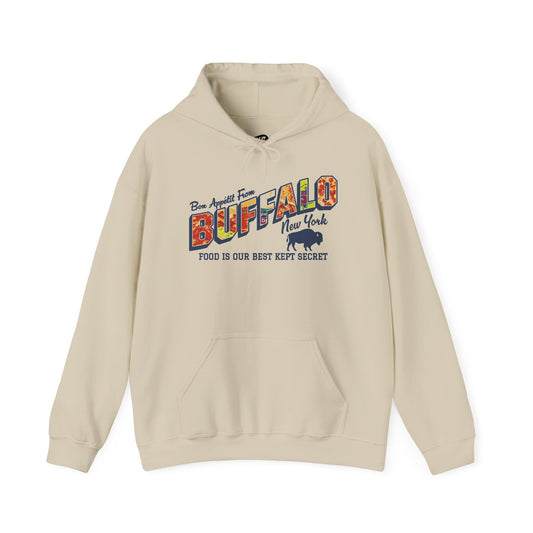 716 Supply Co. | Bon Appetite Buffalo Food Postcard Hoodie